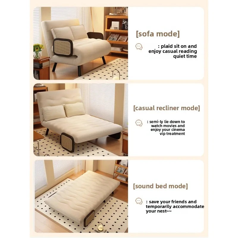 French sofa bed, foldable dual-use living room, double balcony, study, one chair dual-use