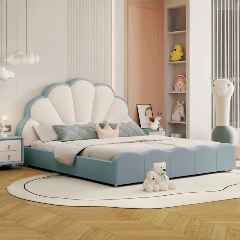 Full Size Frame Kids Beds Headboard King Size Girls Princess Children Beds Bedroom Modern Style