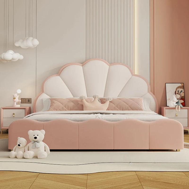 Full Size Frame Kids Beds Headboard King Size Girls Princess Children Beds Bedroom Modern Style
