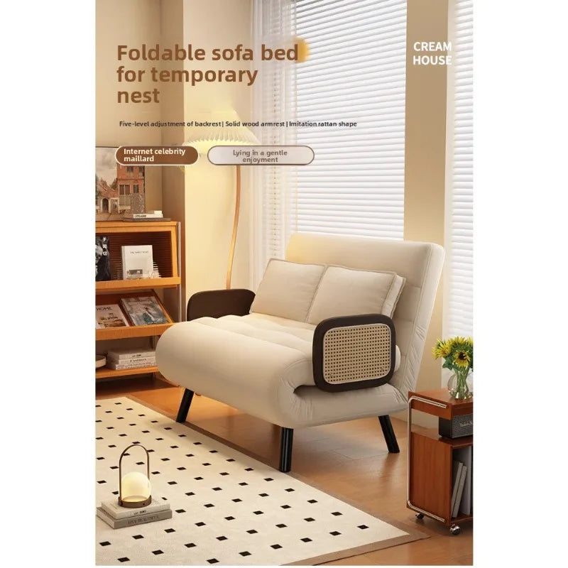 French sofa bed, foldable dual-use living room, double balcony, study, one chair dual-use