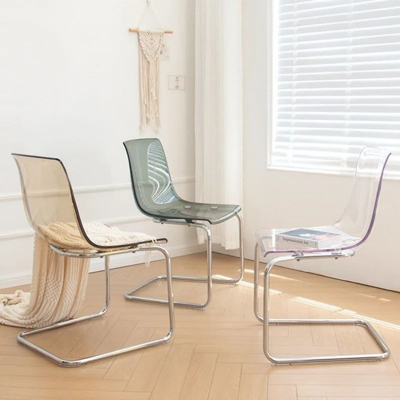 Modern minimalist transparent chair acrylic Toyas dining chair, home internet celebrity creative backrest