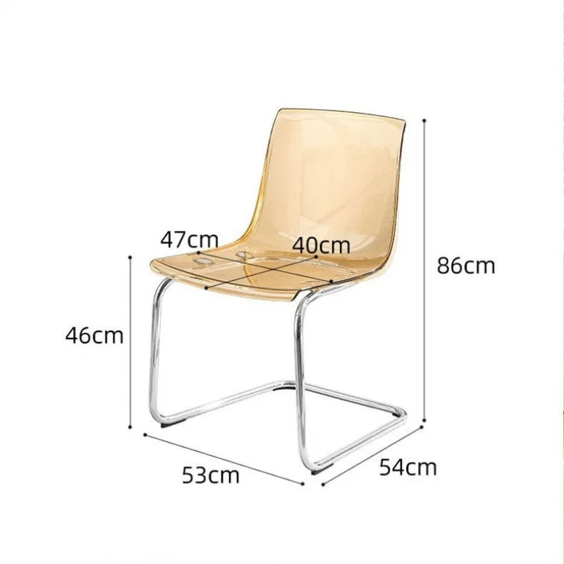 Modern minimalist transparent chair acrylic Toyas dining chair, home internet celebrity creative backrest