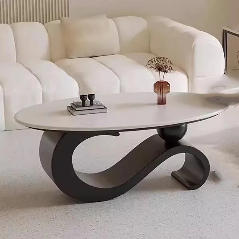 Mid Century Retro Coffee Table Beauty Luxury Oval Nordic Coffee Table Aesthetic Classic Table