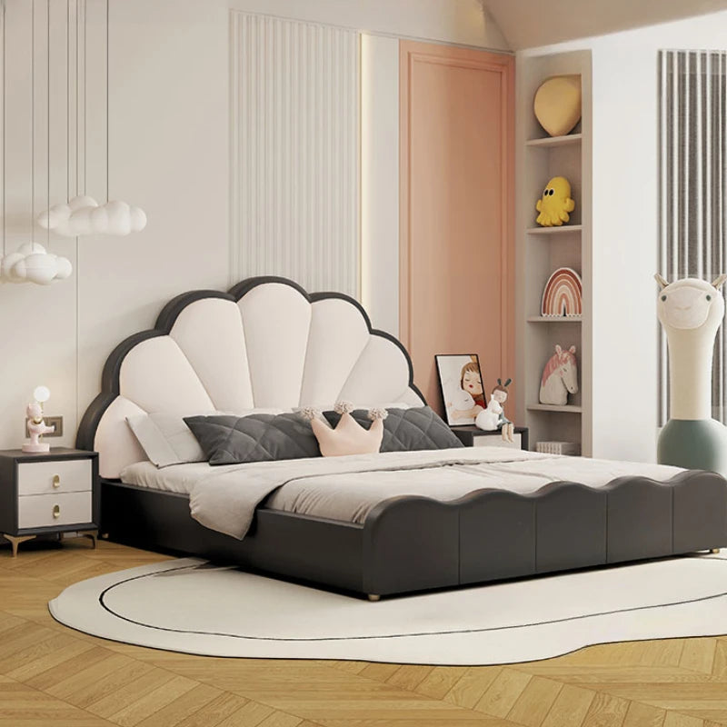 Full Size Frame Kids Beds Headboard King Size Girls Princess Children Beds Bedroom Modern Style