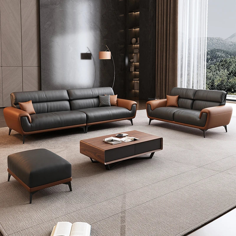 Nordic Leather Sofa Designer Simple Business Leisure Romantic Living Room Sofas