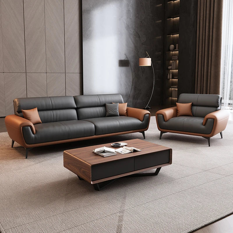 Nordic Leather Sofa Designer Simple Business Leisure Romantic Living Room Sofas