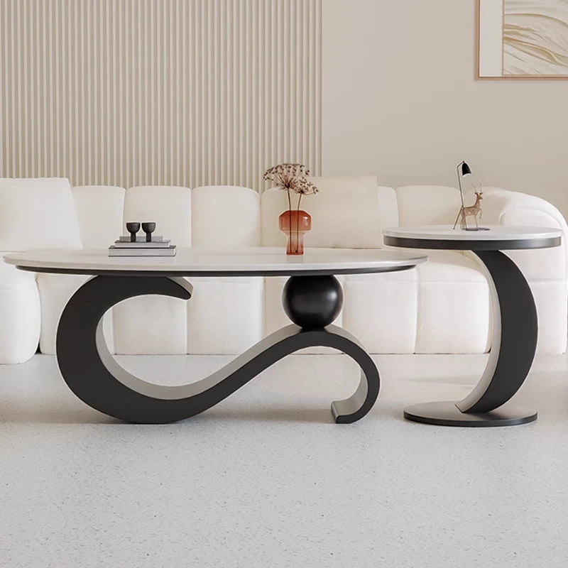 Mid Century Retro Coffee Table Beauty Luxury Oval Nordic Coffee Table Aesthetic Classic Table